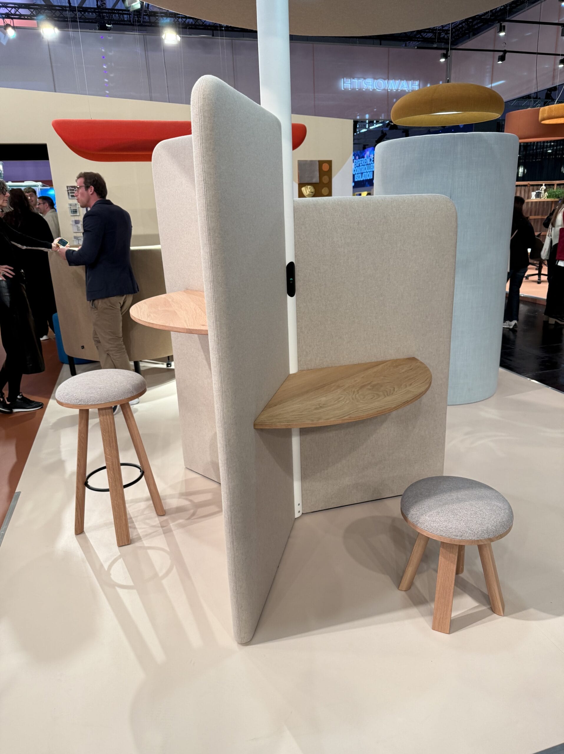 wooden stools at orgatec 2024